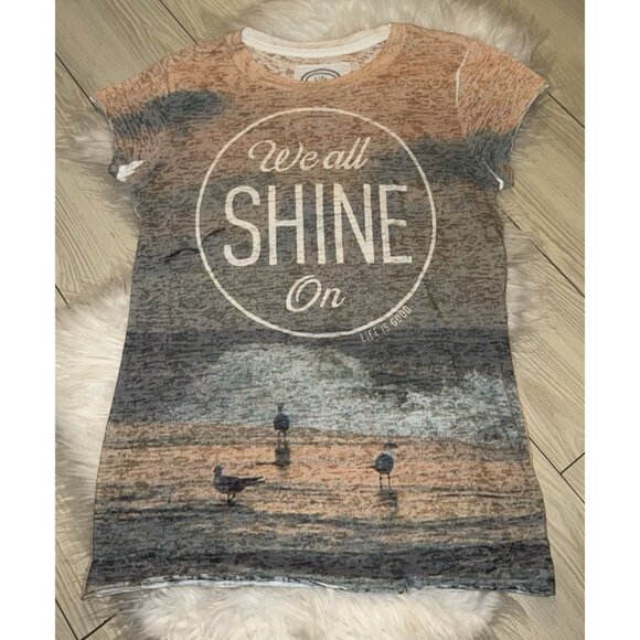 Life Is Good Tops - Life Is Good Fitted We All Shine On Top Tee Shirt T-Shirt Birds Womens M Medium